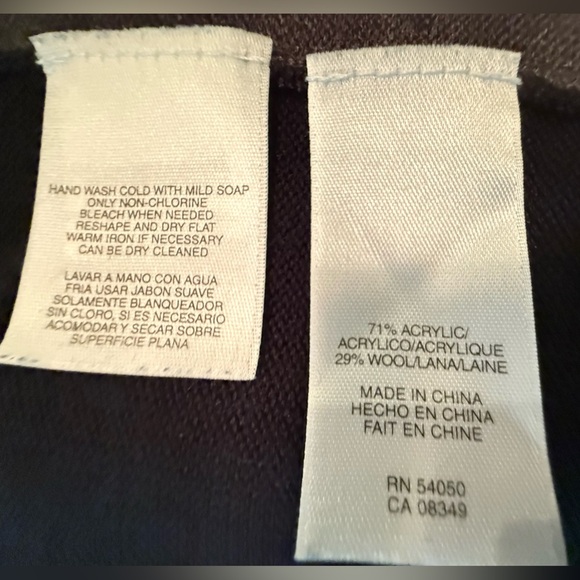 Jones New York purple/black/gray Colorblock Tunic length Open Cardigan Small - Picture 8 of 8